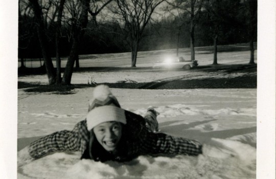 Sledding in Overton Park, 1958
